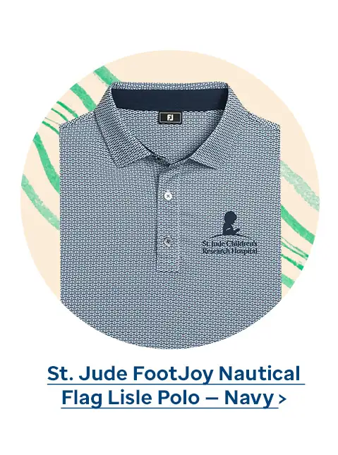 St. Jude FootJoy Nautical Flag Lisle Polo - Navy